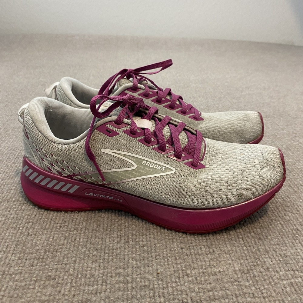 Brooks Levitate GTS Running Shoes Womens Size 9 Pink Mesh Cushioned 1203581B003
